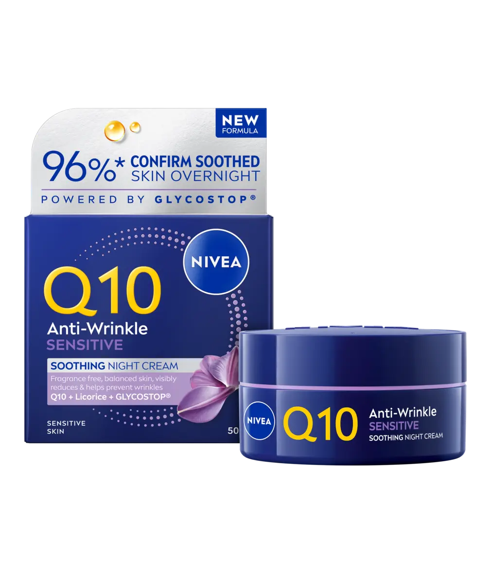 NIVEA Q10 Anti-Wrinkle Sensitive Soothing Night Cream - 50ml — product packaging