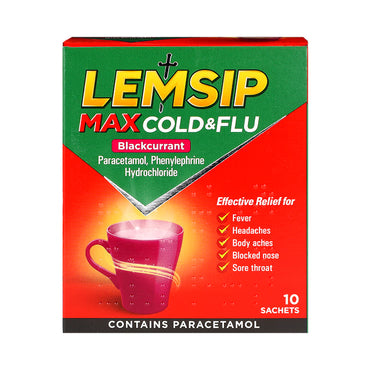 Lemsip Max流感 感冒冲剂(黑加仑)10袋装 Cold and Flu relief (10)- Blackcurrant