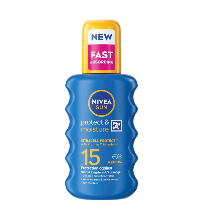 NIVEA SUN Protect & Moisture Sun Cream Spray SPF15 - 200ml — product packaging