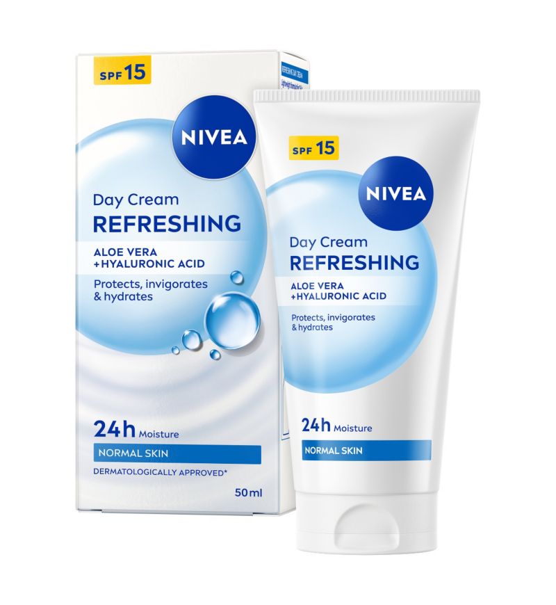 NIVEA Refreshing 24H Moisture Day Cream SPF15 for Normal Skin - 50ml — product packaging