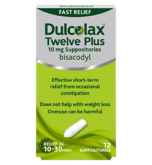 Dulcolax Twelve Plus 10mg suppositories 12 suppositories