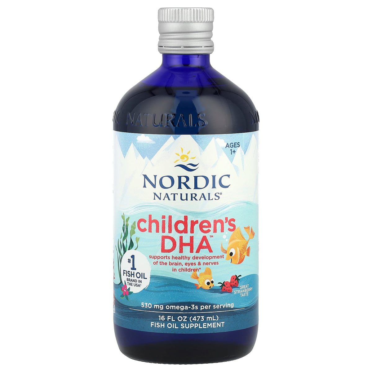 Nordic Naturals Children's DHA Liquid 530mg Strawberry - 473ml — product packaging
