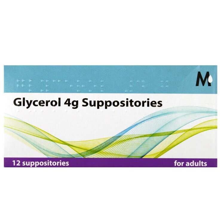 Glycerol 4g Adult Suppositories - 12 Suppositories — product packaging