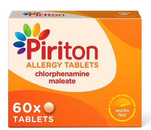 PIRTON antihistamine allergic alvisions 60 PIRITON TABS 4MG 60 TABLETS