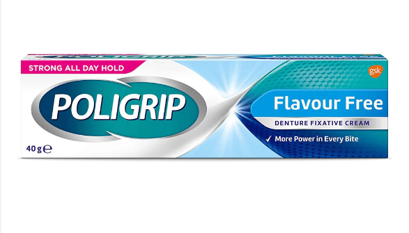 Poligrip Flavour Free Denture Fixative Cream (40g)