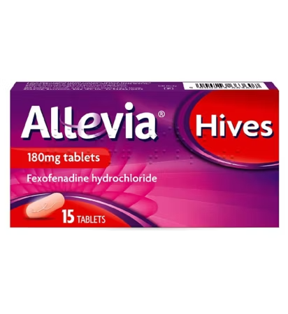 Allevia Hives 180mg fexofenadine tablets 15 tablets