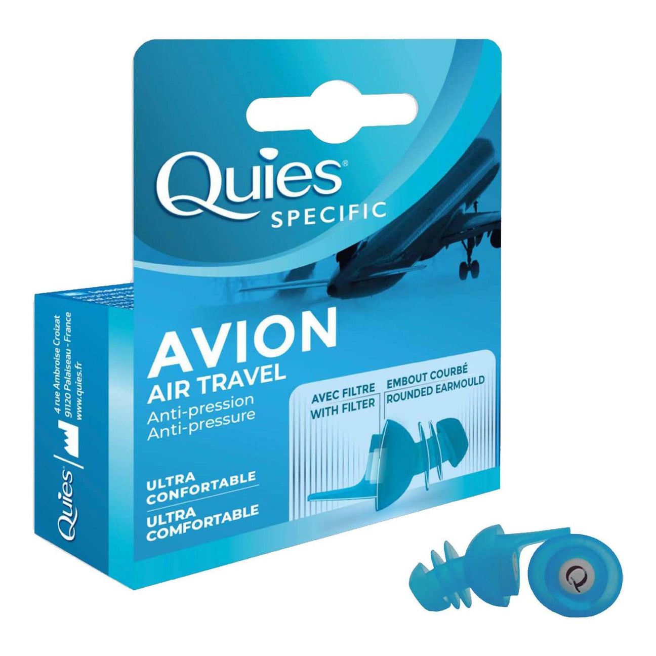 Quies flight protective earplugs 1 pair of Quies Specific Avion Air Travel 1 Pair