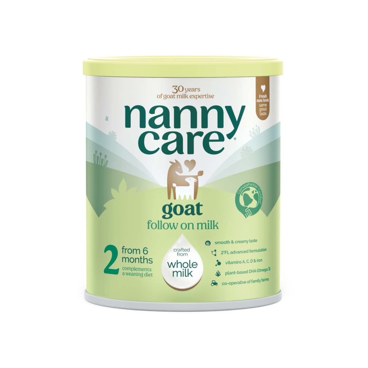 Nannycare Stage 2 Goat Milk Follow On Formula 6-12 Months - 800g — product packaging