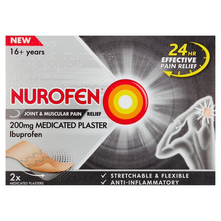 Nurofen Pain RELIEF 200mg Medicated Plaster X2 16+Years