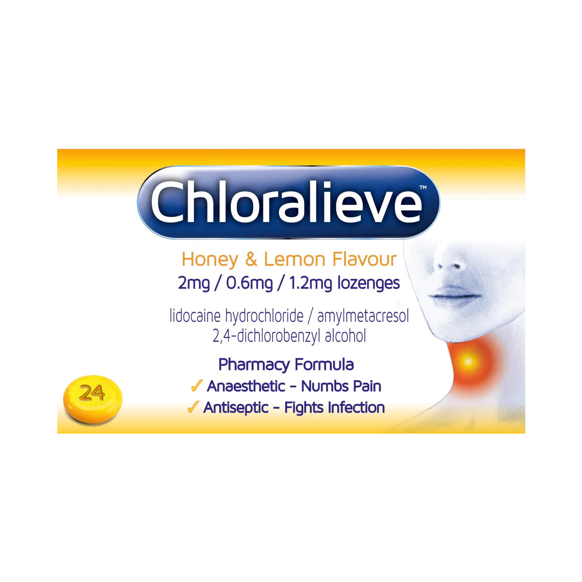 Chloralieve sore throat lozenges 24