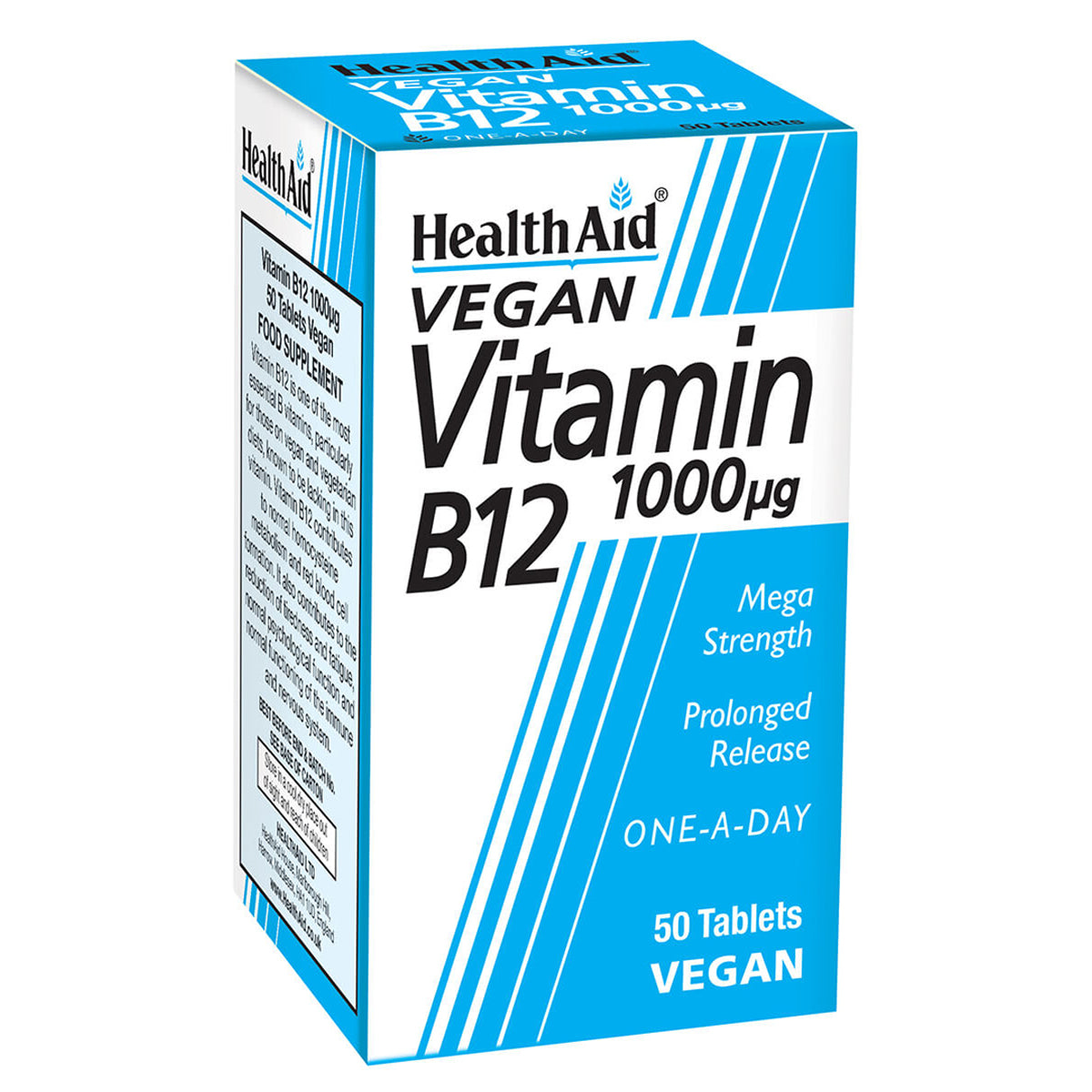 HealthAid Vitamin B12 1000µg Prolonged Release - 50 Tablets — product packaging
