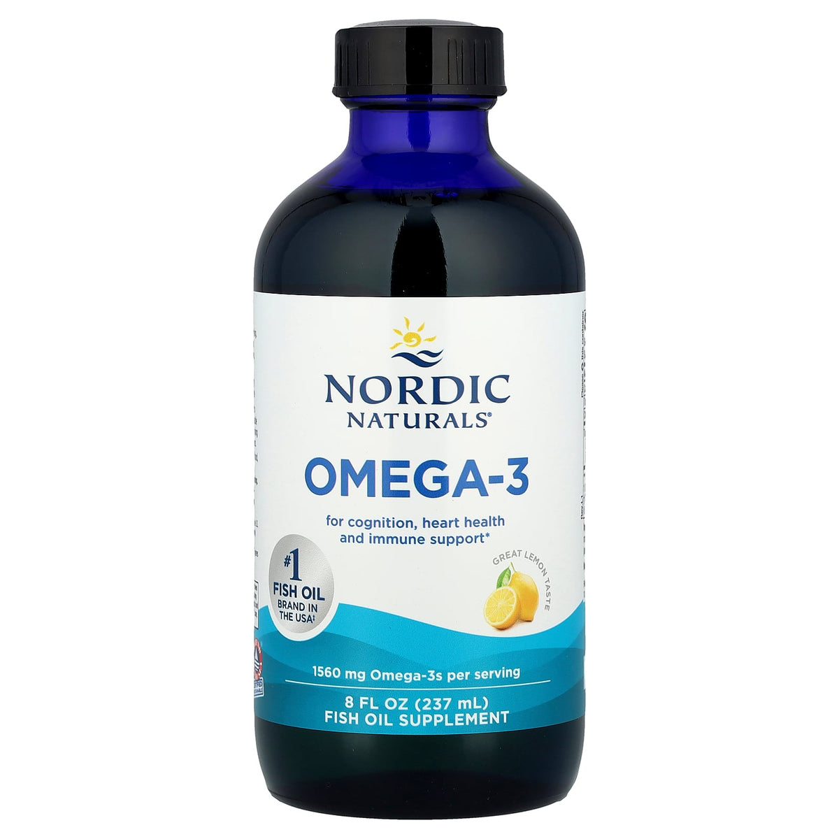 Nordic Naturals Omega-3 Fish Oil Liquid Lemon 1560mg - 237ml — product packaging