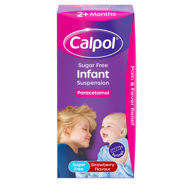 Calpol 2个月—6岁宝宝扑热息痛退烧/止疼口服悬浮液,无糖 sugar free infant paracetamol suspension 100ml (可发英/中,发中国税费自理,一人限购6瓶)