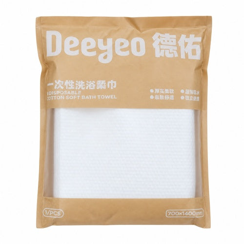 Deeyeo一次性柔软浴巾 – 大号70 × 140厘米,独立包装