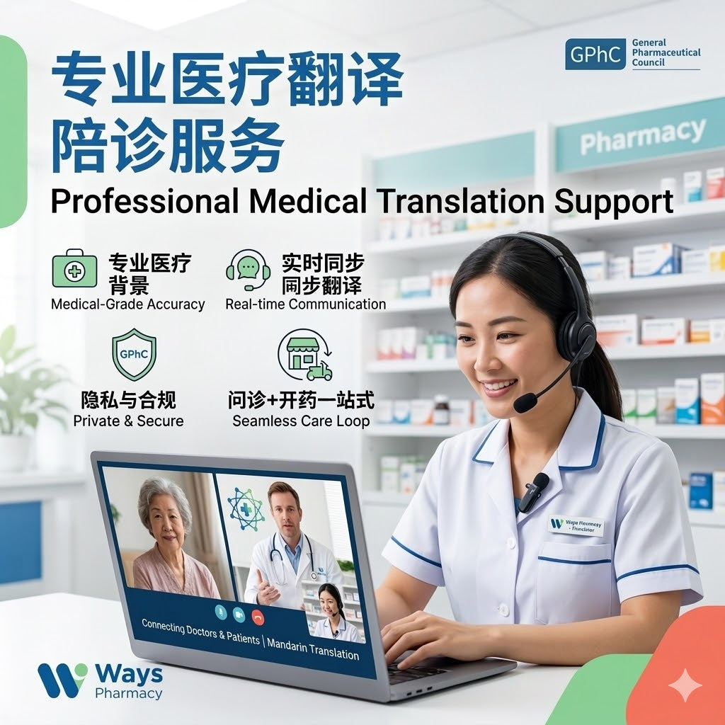 在线 GP 专属中文翻译陪诊 | 英国GPhC注册药房团队全程支持 (15分钟)