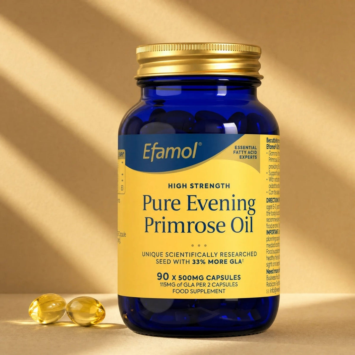 Efamol High Strength Pure Evening Primrose Oil 500mg - 90 Capsules — product packaging