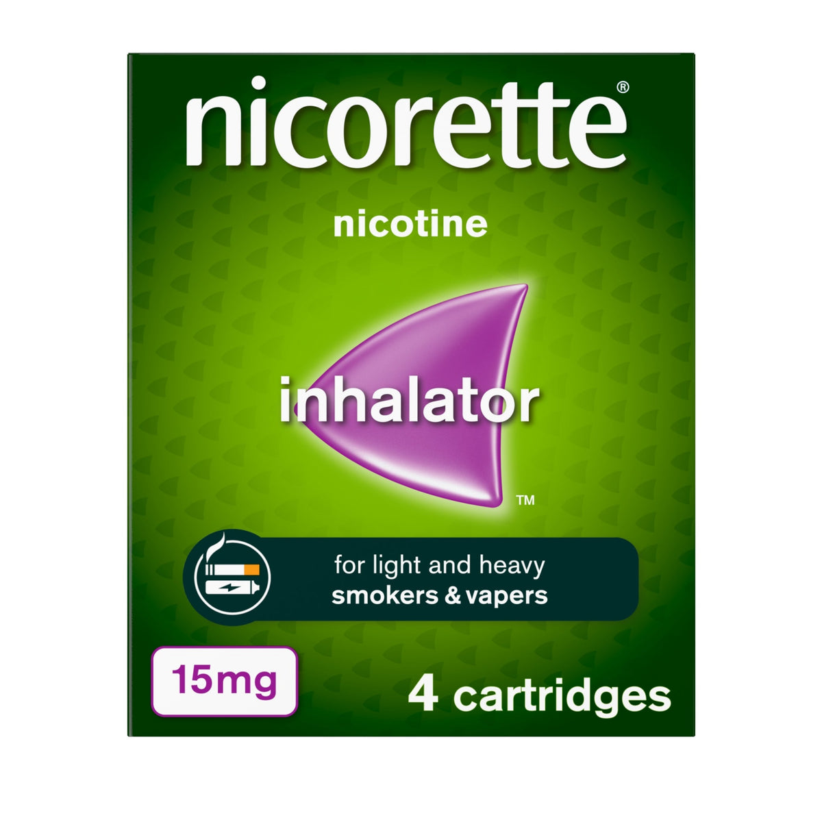Nicorette 15mg Inhalator Nicotine Cartridges - 4 Pack — product packaging