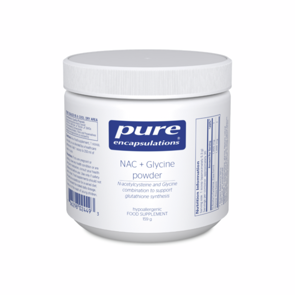 Pure Encapsulations NAC + Glycine Powder, Peach-Ginger - 159g — product packaging