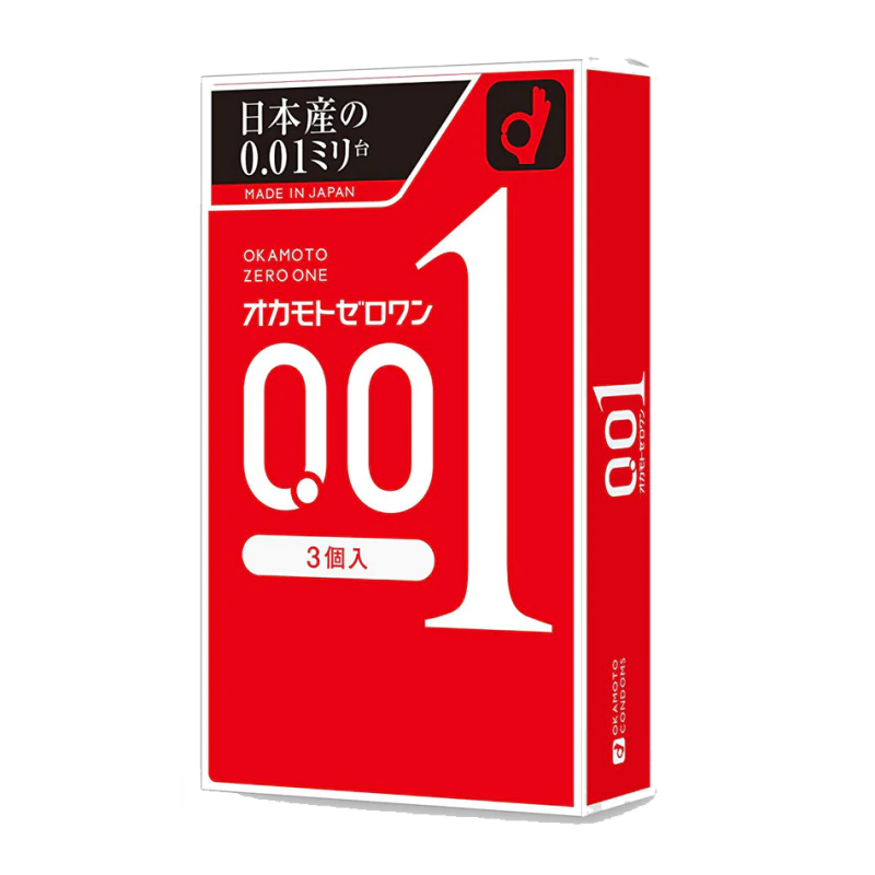 Okamoto 001 Ultra Thin Condom Japan Okamoto 001 0.01 MM Zero One Thinnest Condoms Nude 3PCS