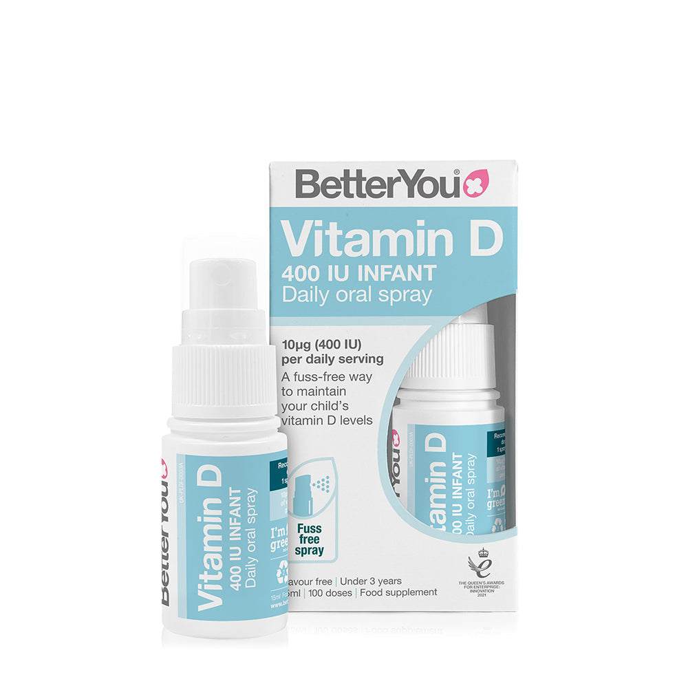 BetterYou DLux Infant Vitamin D 400 IU Daily Oral Spray - 15ml — product packaging