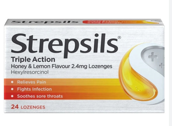 Strepsils 使立消蜂蜜和柠檬润喉糖(有效缓解喉咙痛嗓子痛咽喉痛)Honey & Lemon Lozenges for sore throat