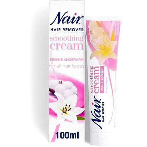 Nair Smoothing Hair Removal Cream Bikini & Underarm with Lily Extract - 100ml — product packaging