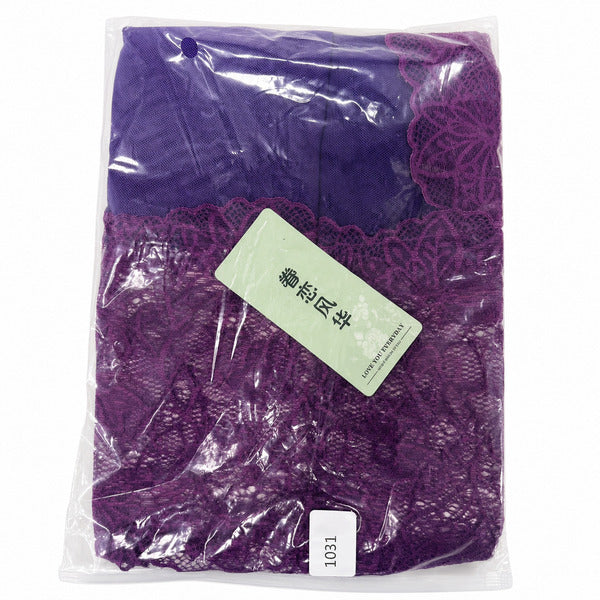 Women's Purple Floral Lace Mini Dress – One Size