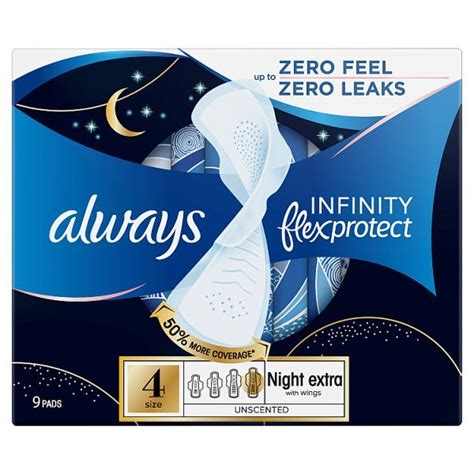 Always Infinity FlexProtect Night Extra Sanitary Pads - 9 Pads — product packaging