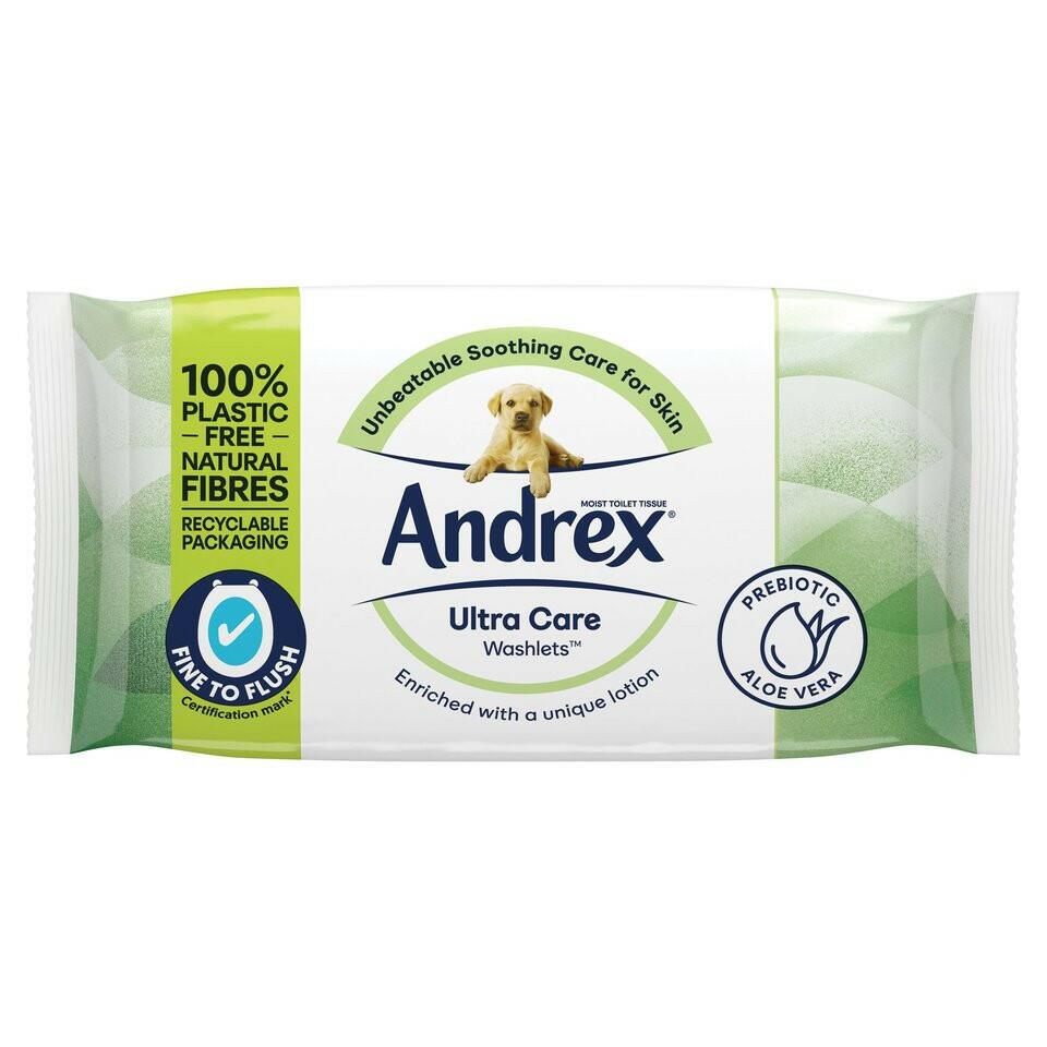Andrex Ultra Care Washlets Moist Toilet Tissues - 36 Washlets — product packaging