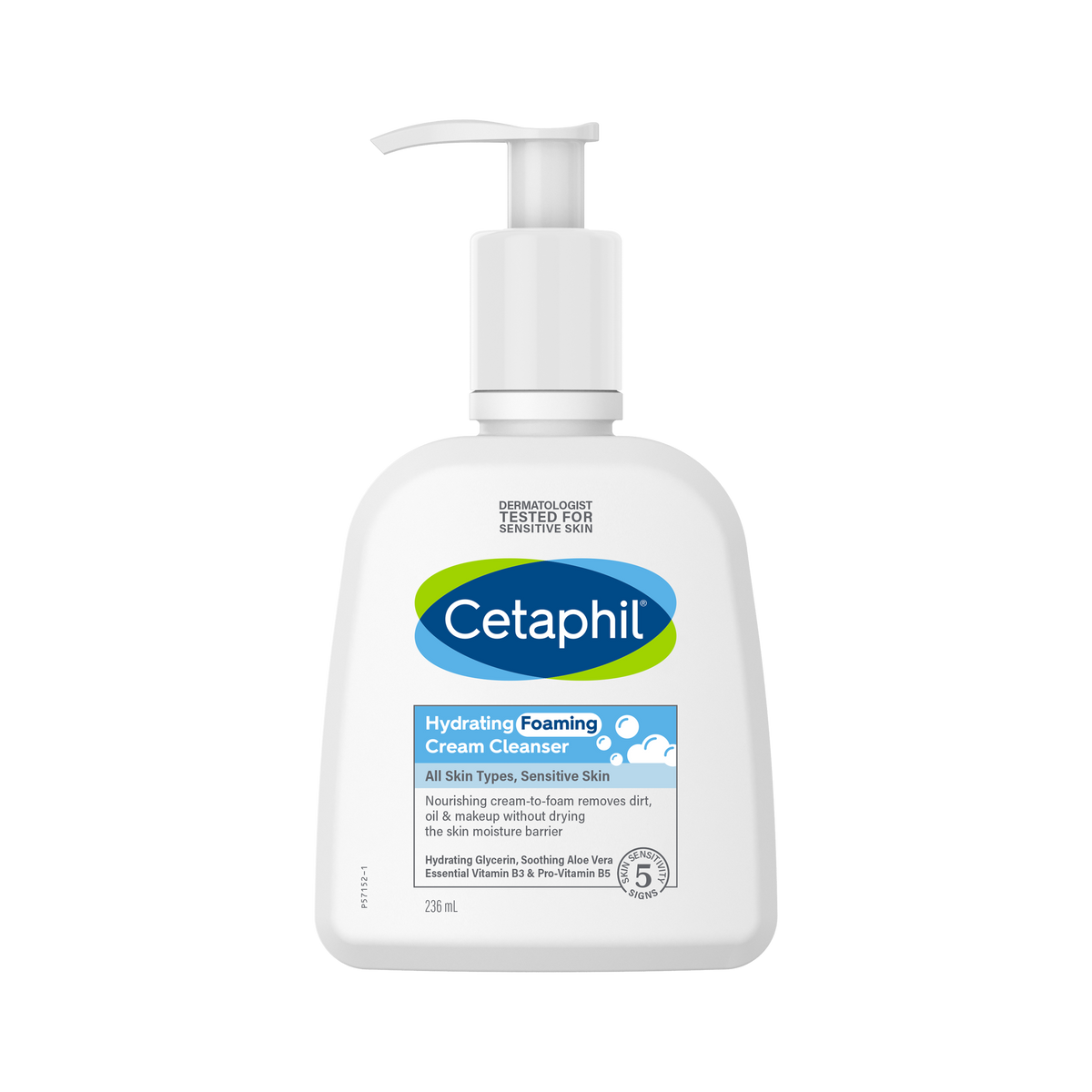 Cetaphil Hydrating Foaming Cream Cleanser - 236ml — product packaging