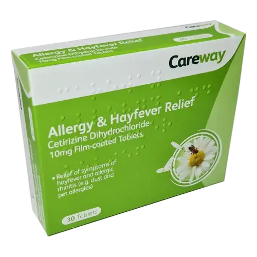CAREWAY 过敏缓解西替利嗪10毫克ALLERGY RELIEF CETIRIZINE 10MG 30 TABS