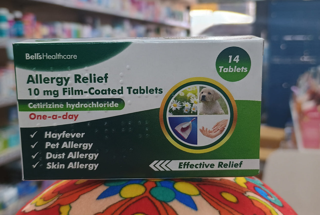 Cetirizine hydrochloride Pollen Allergic Hayfever Relief 10mg -14 Tablets