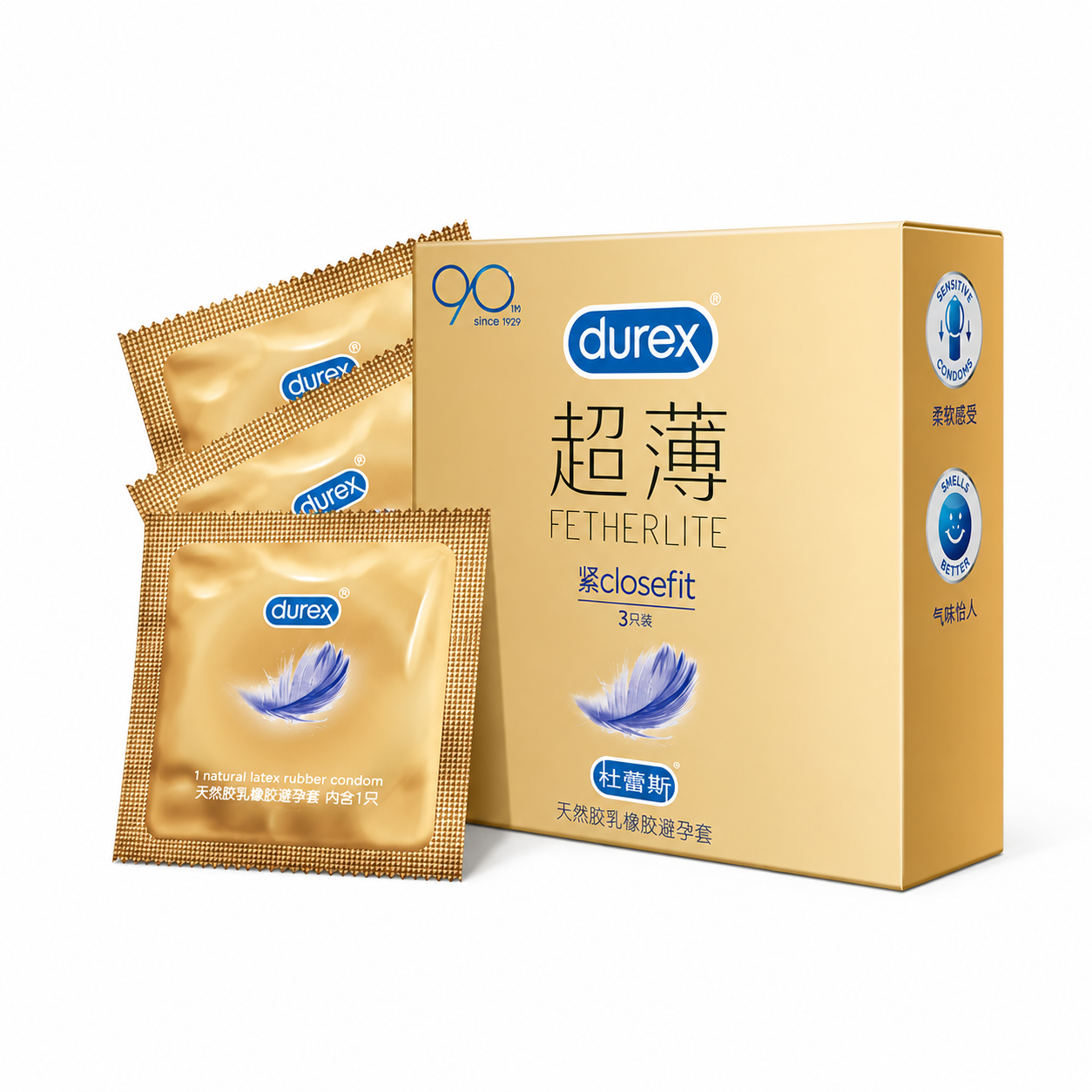 Durex Fetherlite Close Fit Condoms 3 Pack