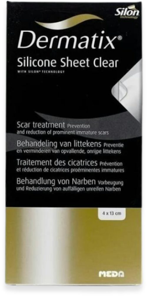 Dermatix Silicone Sheet Clear Scar Treatment - 4cm x 13cm — product packaging