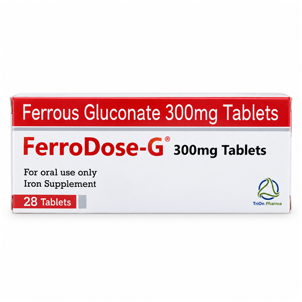 FerroDose-G Ferrous Gluconate 300mg Tablets 28 pack