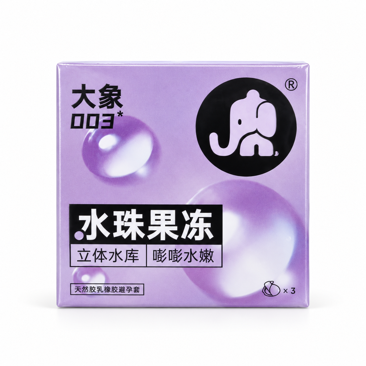 Elephant 003 Water Drop Jelly Condoms - 3 Pack