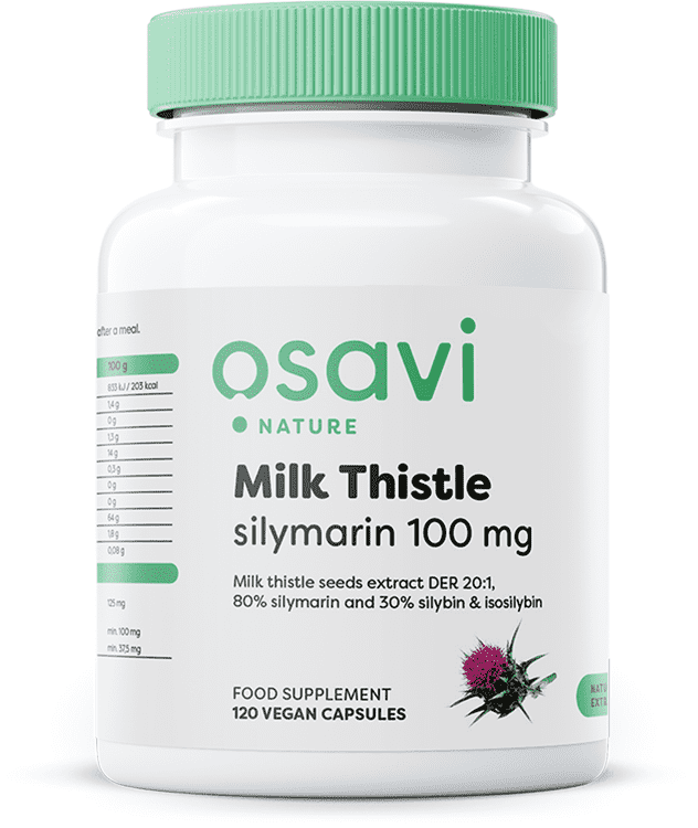 Osavi Milk Thistle Silymarin 100mg - 120 Vegan Capsules — product packaging