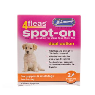 Johnson's 4fleas Spot-On for Puppies & Small Dogs Under 4kg (40mg)