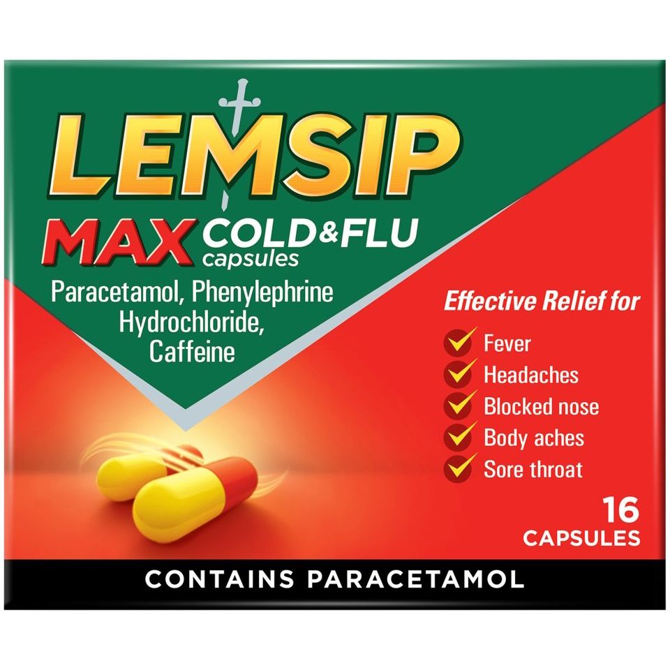 Lemsip Max Cold & Flu Capsules – 16 capsules