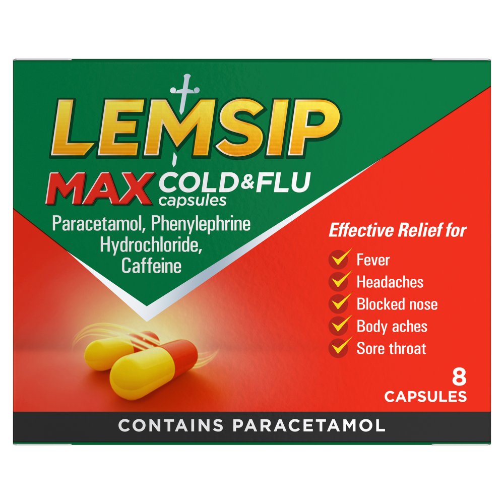 Lemsip Max Cold & Flu - 8 Capsules — product packaging