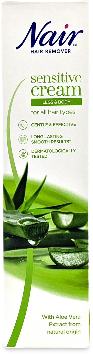 Nair Sensitive Hair Removal Cream Legs & Body with Aloe Vera - 100ml — product packaging