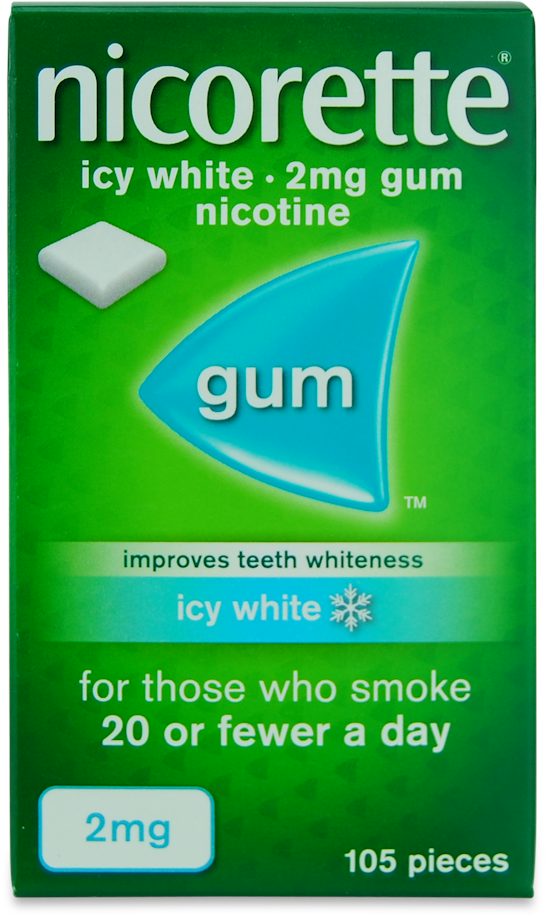 Nicorette Icy White 2mg Nicotine Gum - 105 Pieces — product packaging