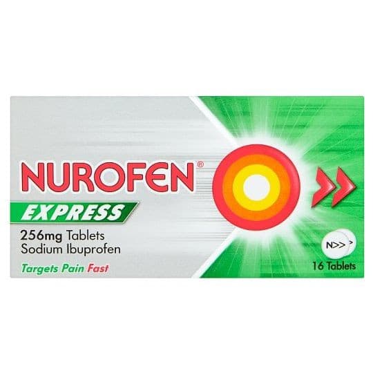 Nurofen Express 快速吸收洛芬片剂 256 毫克 - 16 粒