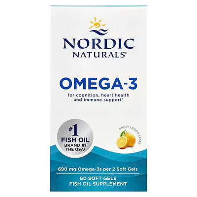 Nordic Naturals,Omega-3,柠檬味,60粒软胶囊(每粒软胶囊345毫克)