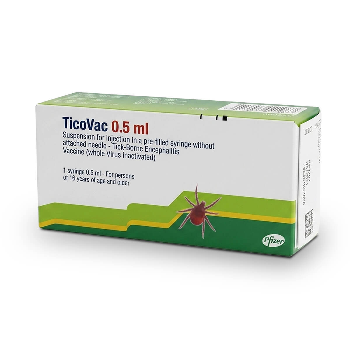 Pack shot: Tick-borne Encephalitis Vaccination (TicoVac / TicoVac Junior) — for illustration, packaging may vary