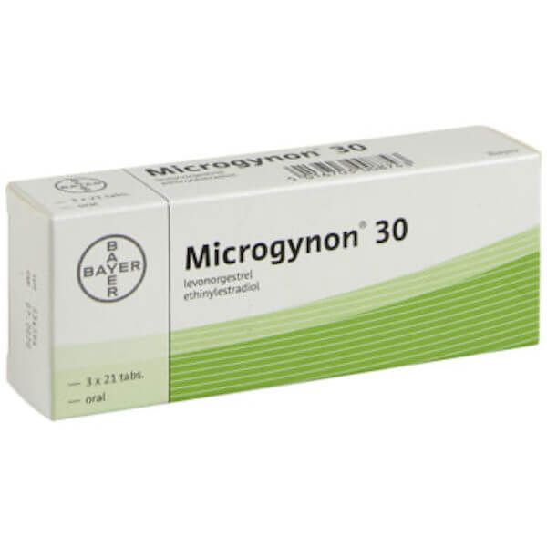 Pack shot: Microgynon 30 (Ethinylestradiol 30mcg / Levonorgestrel 150mcg) Combined Pill — for illustration, packaging may vary