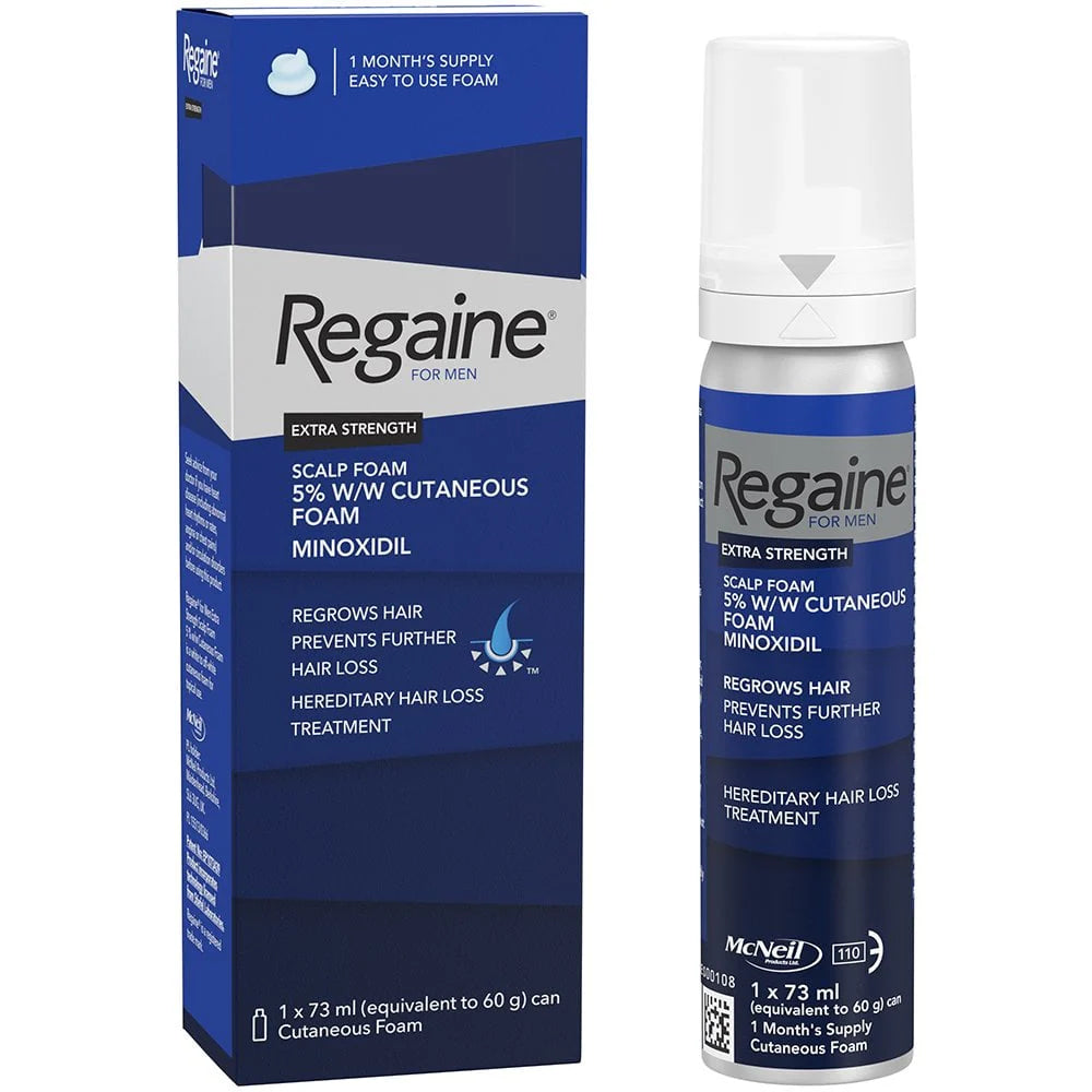 Regaine for Men Extra Strength minoxidil 5% scalp foam — pack view