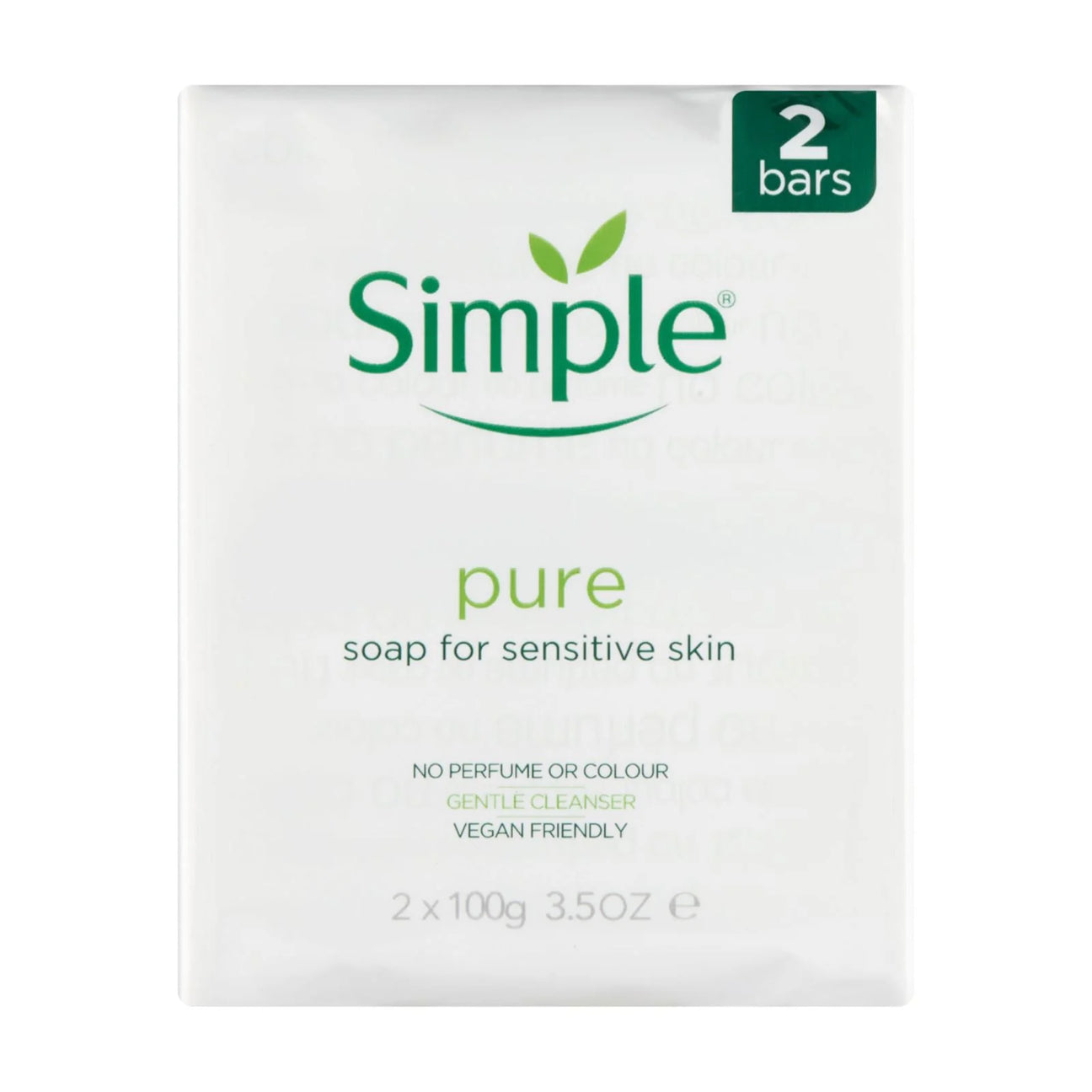 Simple Pure Soap Bars Twin Pack 100g