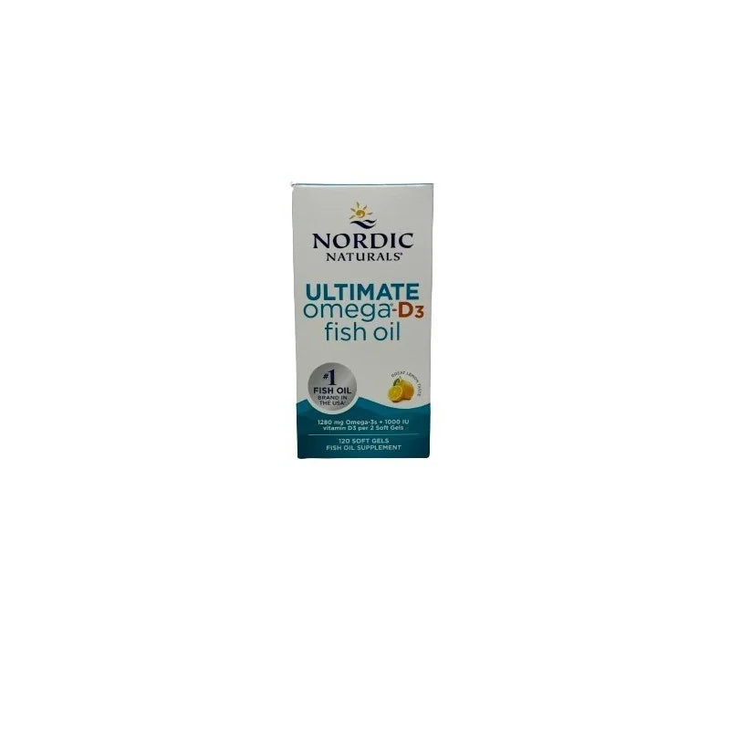 Nordic Naturals 北欧天然终极欧米伽-D3鱼油1280毫克柠檬味120粒软胶囊