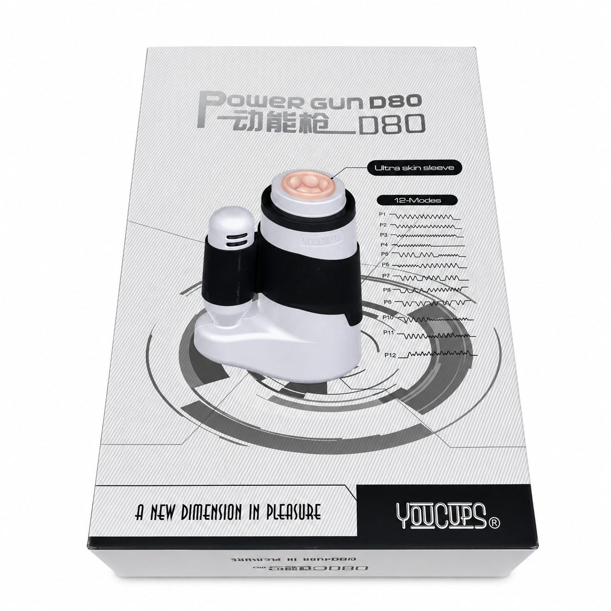 YouCups Power Gun D80 12-Mode Electric Male Masturbator